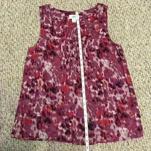 Ann Taylor Loft Sleeveless Tank Purple, Pink & White Women’s Size M 100% Cotton - Picture 5 of 13
